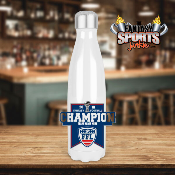 Fantasy Football Champion Banner  - Tapered Stainless Steel 17 oz Water Bottle (FSJ) Thumbnail