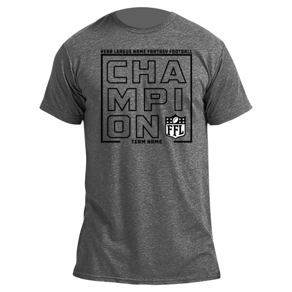 Fantasy Football Champion Stacked - Unisex Poly-Rich Tee Thumbnail