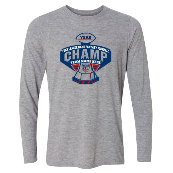 Fantasy Football Champ Trophy - Light Long Sleeve Ultra Performance Active Lifestyle T Shirt Thumbnail
