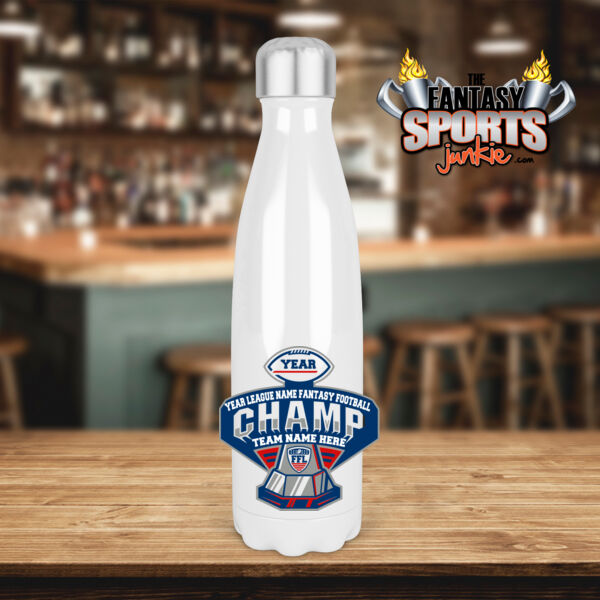 Fantasy Football Champ Trophy - Tapered Stainless Steel 17 oz Water Bottle (FSJ) Thumbnail