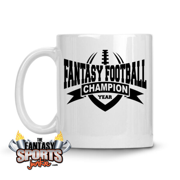 Fantasy Football Champion with Year Football Outline - 11 oz Ceramic Mug (FSJ) Thumbnail