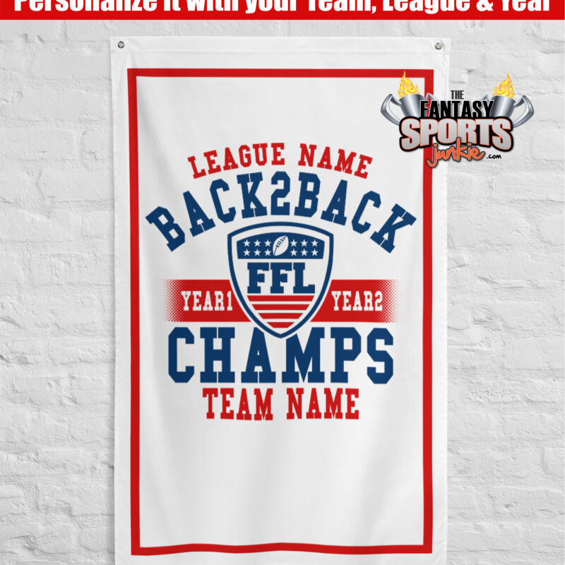 Back to Back Fantasy Football Champion Diamond - 3' x 5' Polyester Flag Thumbnail