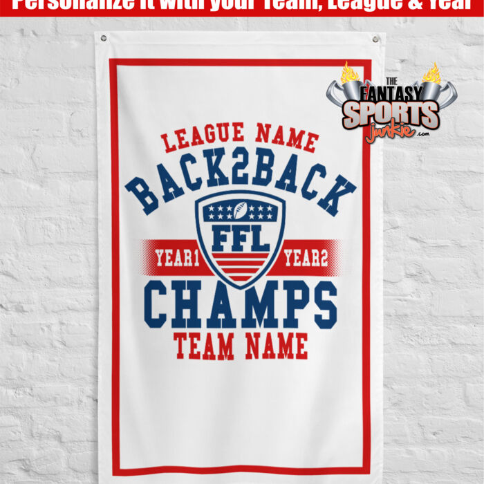 Back to Back Fantasy Football Champion Diamond - 3' x 5' Polyester Flag 2 Thumbnail