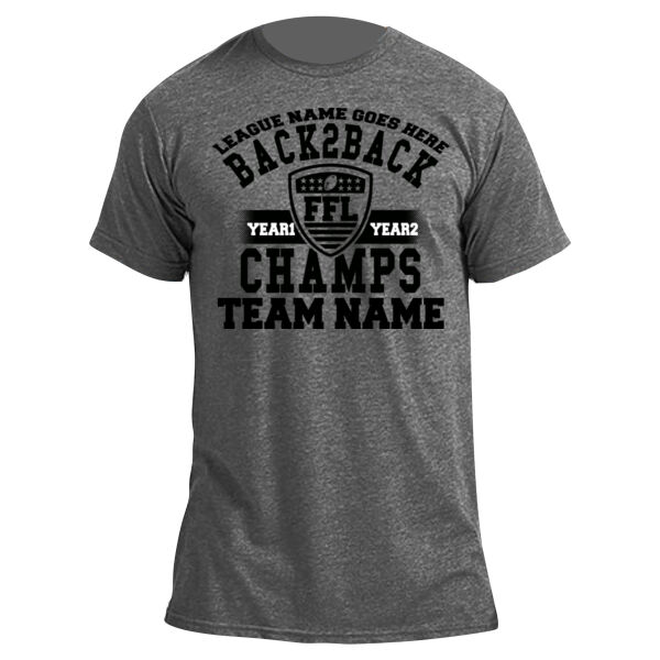Back to Back Fantasy Football Champ - Unisex Poly-Rich Tee 2 Thumbnail