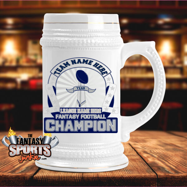 Fantasy Football Championship Design - Ceramic Stein with Gold Trim (FSJ) Thumbnail