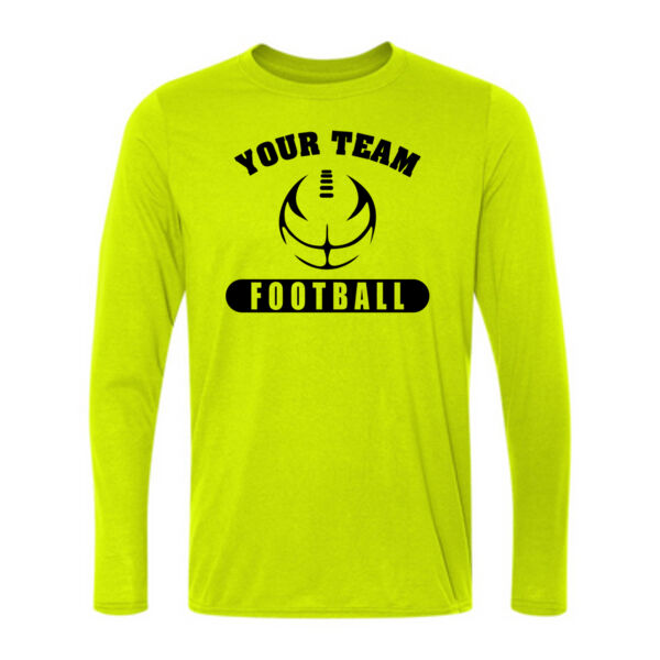 Custom Football Outline - Light Long Sleeve Ultra Performance 100% Performance T Shirt Thumbnail