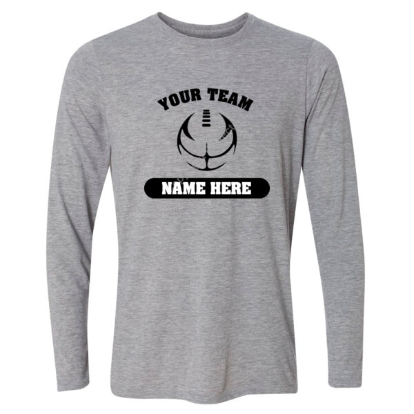 Football Outline Full Custom - Light Youth Long Sleeve Ultra Performance 100% Performance T Shirt Thumbnail
