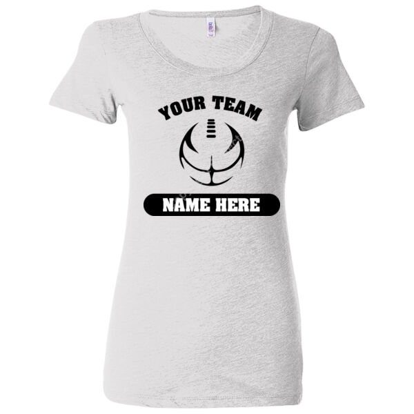 Football Outline Full Custom - (S) Ladies' Triblend Short Sleeve T-Shirt Thumbnail