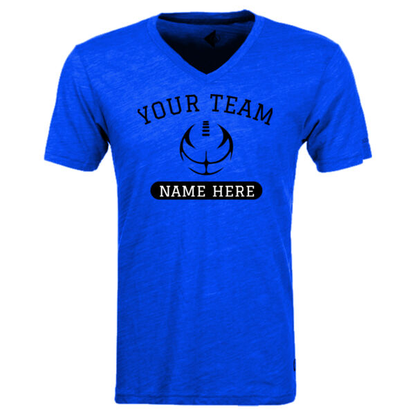 Football Outline Full Custom - Triblend V-Neck T-Shirt Thumbnail