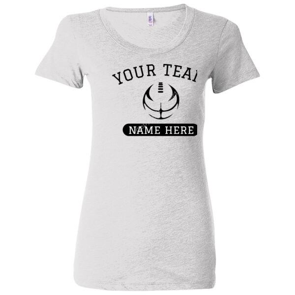 Football Outline Full Custom - Ladies' Triblend Short Sleeve T-Shirt Thumbnail