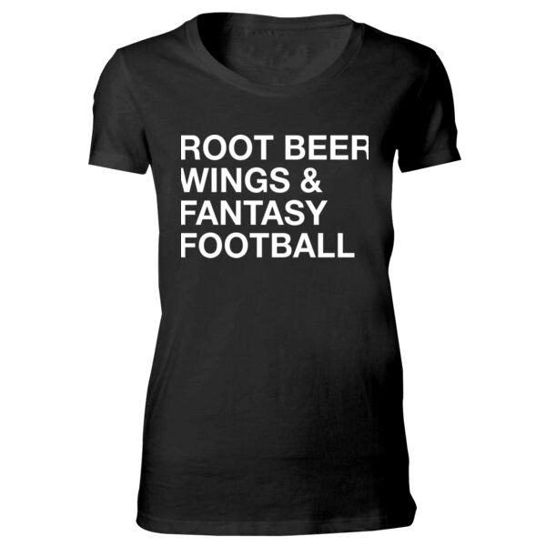 Root Beer Wings & Fantasy Football - Bella Favorite T-Shirt Thumbnail