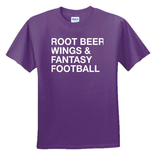 Root Beer Wings & Fantasy Football - Unisex or Youth Ultra Cotton™ 100% Cotton T Shirt Thumbnail
