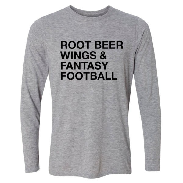 Root Beer Wings & Fantasy Football - JAmerica Polyester Fleece Hoodie - Light Youth Long Sleeve Ultra Performance Active Lifestyle T Shirt Thumbnail