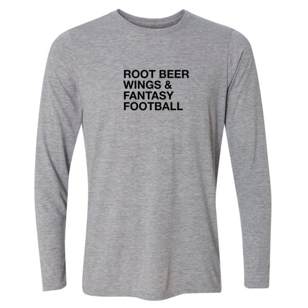Root Beer Wings & Fantasy Football - JAmerica Polyester Fleece Hoodie - Light Long Sleeve Ultra Performance Active Lifestyle T Shirt Thumbnail