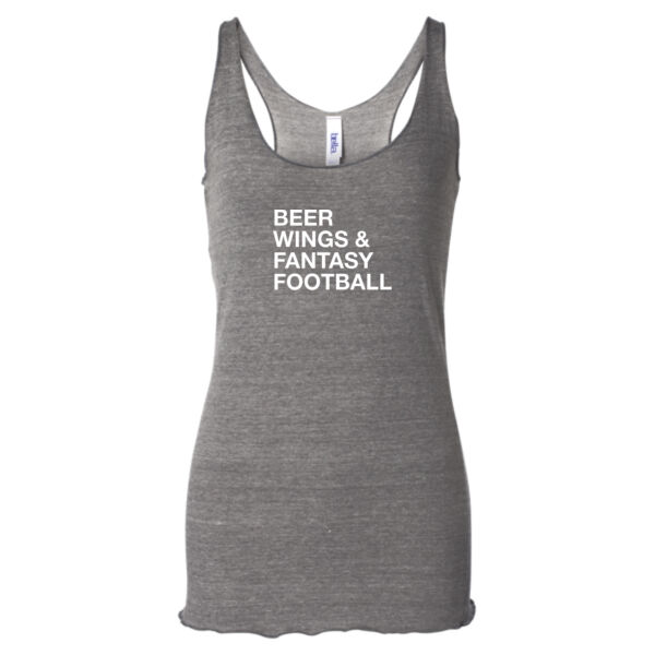 Beer Wings & Fantasy Football - Ladies' Triblend Racerback Tank Top Thumbnail