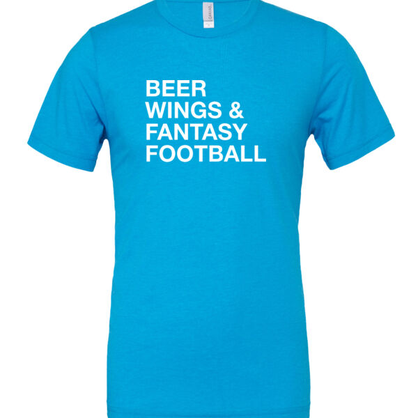 Beer Wings & Fantasy Football - Cotton/Polyester T-Shirt Thumbnail