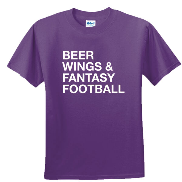 Beer Wings & Fantasy Football - Unisex or Youth Ultra Cotton™ 100% Cotton T Shirt Thumbnail