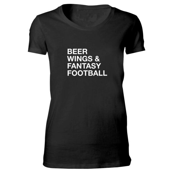 Beer Wings & Fantasy Football - Bella Favorite T-Shirt Thumbnail