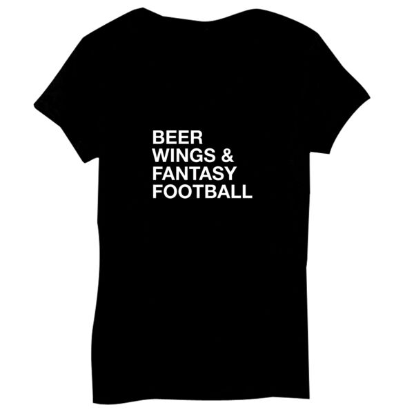 Beer Wings & Fantasy Football - Bella Short-Sleeve V-Neck T-Shirt Thumbnail