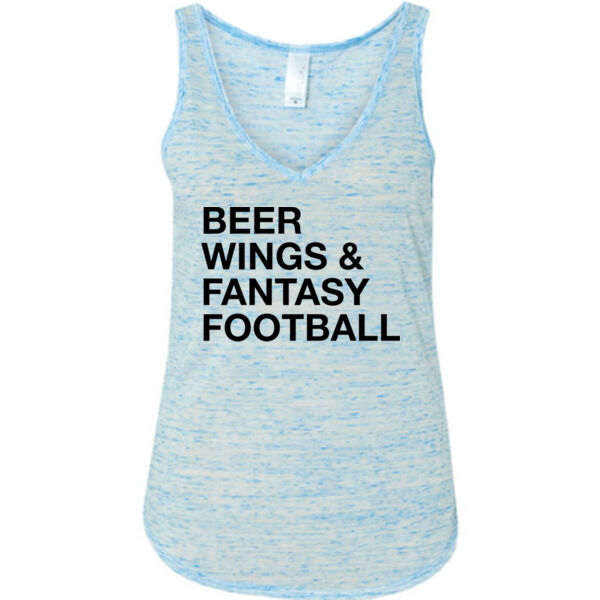 Beer Wings & Fantasy Football - Ladies' Flowy V-Neck Tank Thumbnail