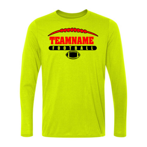 Football Laces Outline - Light Long Sleeve Ultra Performance 100% Performance T Shirt Thumbnail