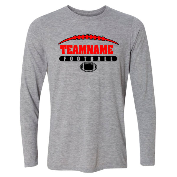 Football Laces Outline - Light Youth Long Sleeve Ultra Performance 100% Performance T Shirt Thumbnail