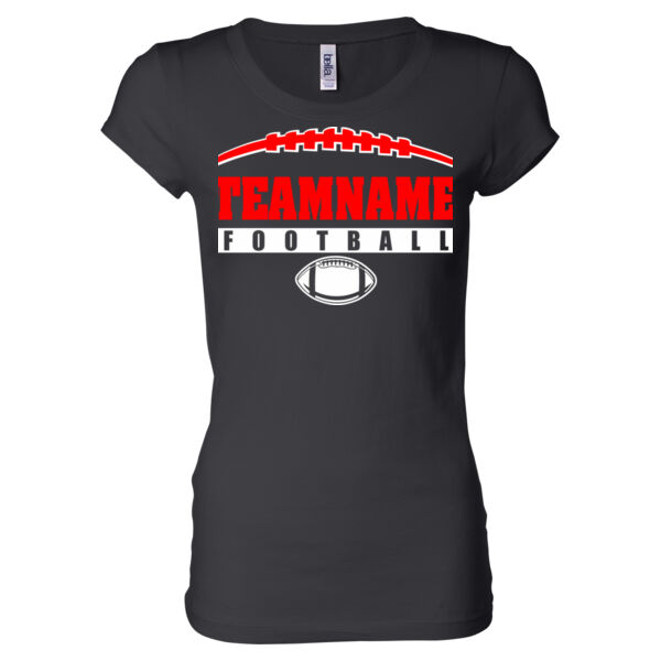 Football Laces Outline - Ladies' Sheer Jersey T-Shirt Thumbnail