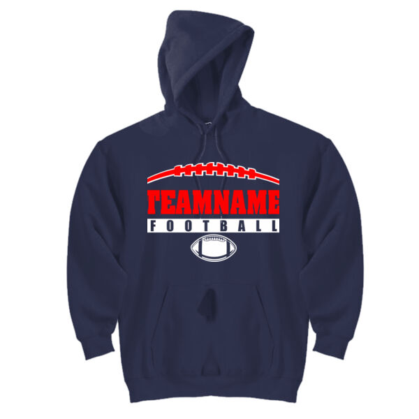 Football Laces Outline - DryBlend™ Pullover Hooded Sweatshirt Thumbnail