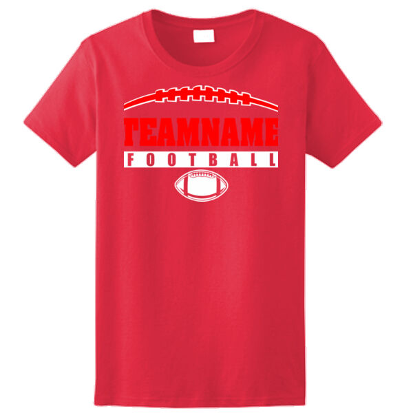 Football Laces Outline - Ladies Ultra Cotton™ 100% Cotton T Shirt Thumbnail