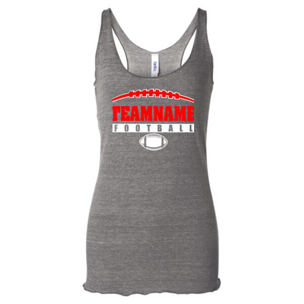 Football Laces Outline - Ladies' Triblend Racerback Tank Top Thumbnail