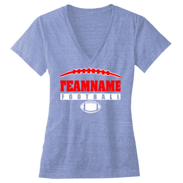 Football Laces Outline - Ladies' Triblend Deep V-Neck T-Shirt Thumbnail