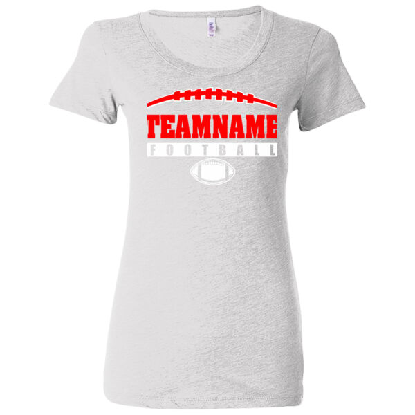 Football Laces Outline - Ladies' Triblend Short Sleeve T-Shirt Thumbnail