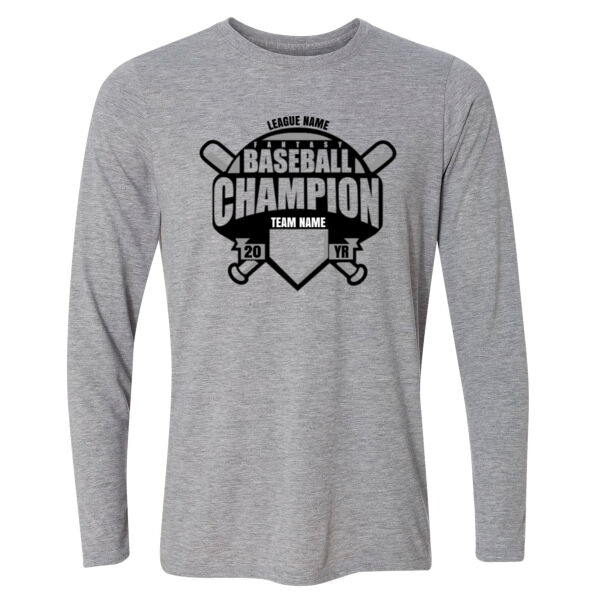 Custom Fantasy Baseball Champion T-shirt Bats Black - Light Long Sleeve Ultra Performance Active Lifestyle T Shirt Thumbnail