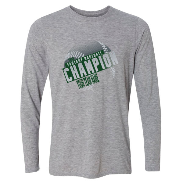 Custom Fantasy Baseball Champion T-shirt Laces Green - Light Long Sleeve Ultra Performance Active Lifestyle T Shirt Thumbnail