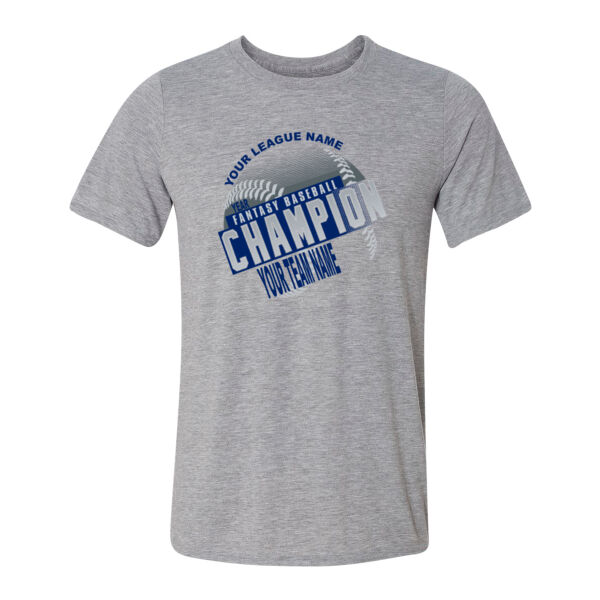 Custom Fantasy Baseball Champion T-shirt Laces Blue - Light Youth/Adult Ultra Performance Active Lifestyle T Shirt Thumbnail