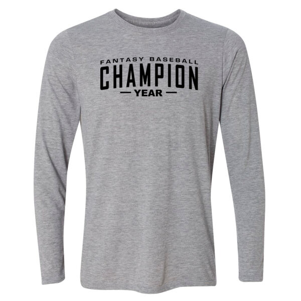 Custom Fantasy Baseball Champion Words - Light Long Sleeve Ultra Performance Active Lifestyle T Shirt Thumbnail