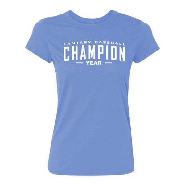 Custom Fantasy Baseball Champion Words - White - Ladies Ultra Performance Active Lifestyle T Shirt Thumbnail