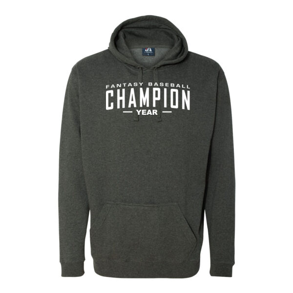 Custom Fantasy Baseball Champion Words - White - Tailgate Hoodie with Beverage Insulator & Bottle Opener Thumbnail