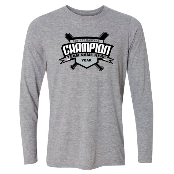 Custom Fantasy Baseball Champion T-shirt Bats 2 Black - Light Long Sleeve Ultra Performance Active Lifestyle T Shirt Thumbnail