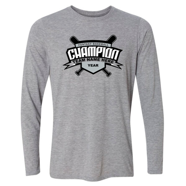 Custom Fantasy Baseball Champion T-shirt Bats 2 Black - Light Youth Long Sleeve Ultra Performance Active Lifestyle T Shirt Thumbnail