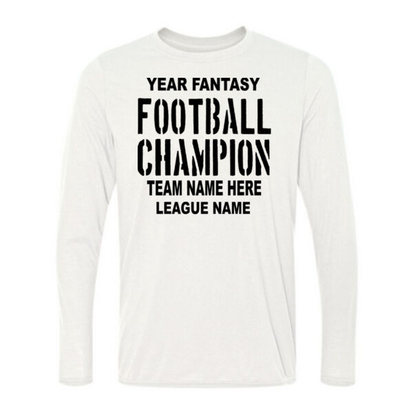 Fantasy Football Champion with League  - Light Long Sleeve Ultra Performance 100% Performance T Shirt Thumbnail