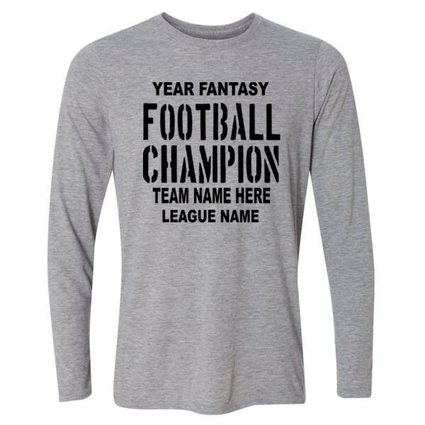 Fantasy Football Champion with League  - Light Youth Long Sleeve Ultra Performance 100% Performance T Shirt Thumbnail