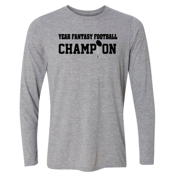 Custom Fantasy Football Championship T-shirt - Light Youth Long Sleeve Ultra Performance 100% Performance T Shirt Thumbnail
