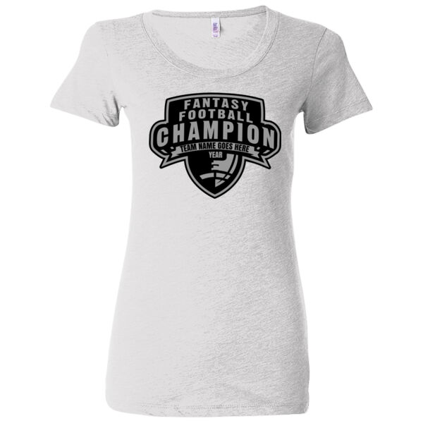 Custom Fantasy Football Champion Half Football - (S) Ladies' Triblend Short Sleeve T-Shirt Thumbnail