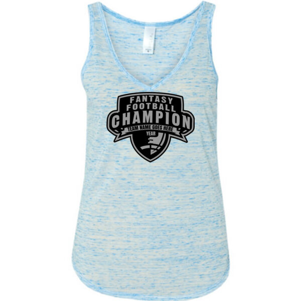 Custom Fantasy Football Champion Half Football - Ladies' Flowy V-Neck Tank Thumbnail