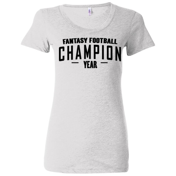 Custom Fantasy Football Champion Simple - (S) Ladies' Triblend Short Sleeve T-Shirt Thumbnail