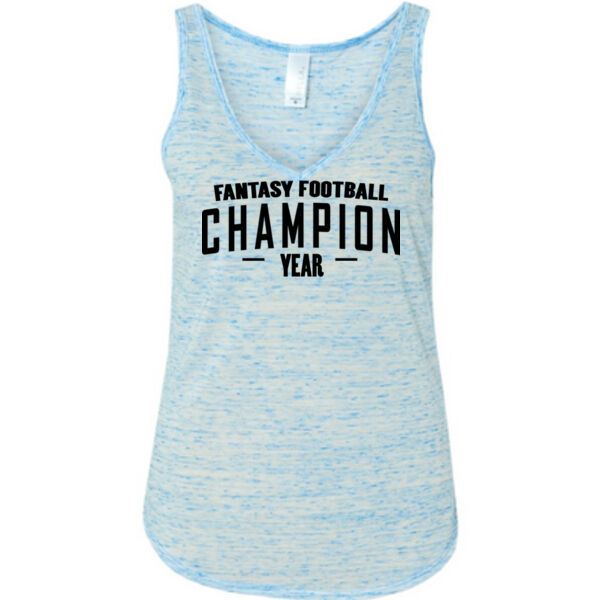Custom Fantasy Football Champion Simple - Ladies' Flowy V-Neck Tank Thumbnail