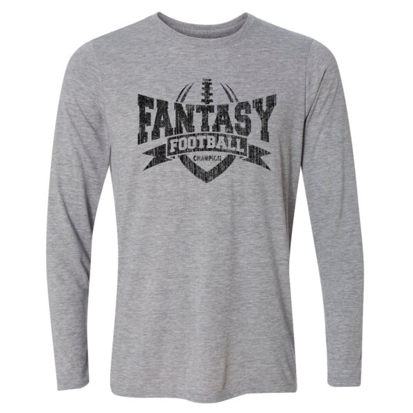 Fantasy Football Champion V Outline - Light Youth Long Sleeve Ultra Performance Active Lifestyle T Shirt Thumbnail