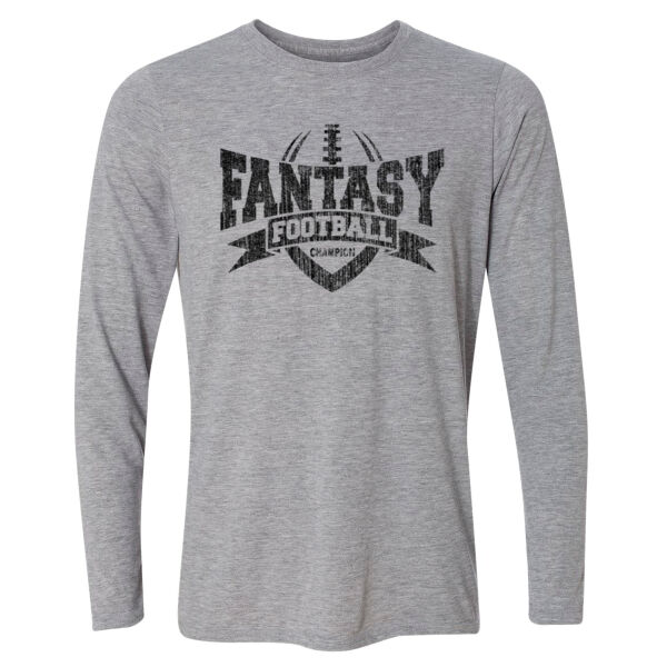 Fantasy Football Champion V Outline - Light Long Sleeve Ultra Performance Active Lifestyle T Shirt Thumbnail