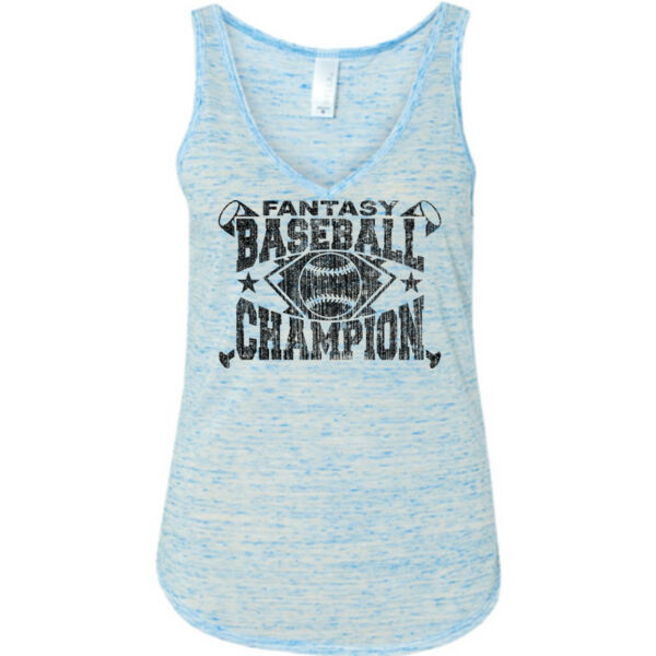 Fantasy Baseball Champion Cross Bats Diamond Baseball  - Ladies' Flowy V-Neck Tank Thumbnail